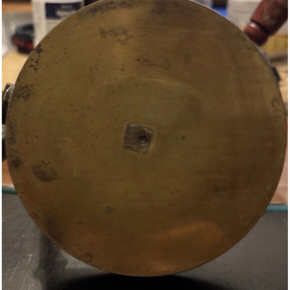 Antique 19th century brass candle holder chamberstick With Snuffer - Picture 9 of 9